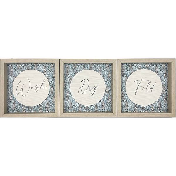 Laundry Wash Dry Fold Framed Wall Art 3-piece Set Unbranded