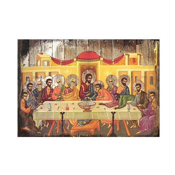 G.Debrekht The Last Supper Wooden Gold Plated Religious Christian Sacred Icon Inspirational Icon Décor G.DeBrekht