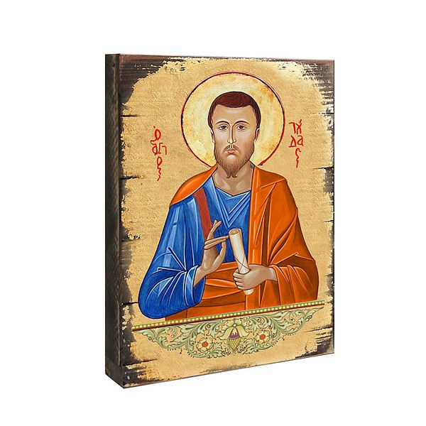 G.Debrekht Saint Jude Wooden Gold Plated Religious Christian Sacred Icon Inspirational Icon Décor G.DeBrekht