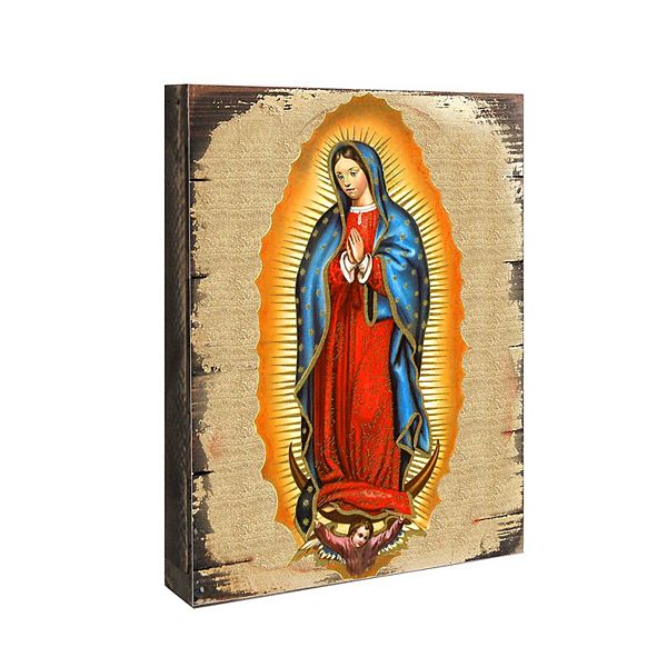 G.Debrekht Lady of Guadalupe Wooden Gold Plated Religious Catholic Sacred Icon Inspirational Icon Décor G.DeBrekht