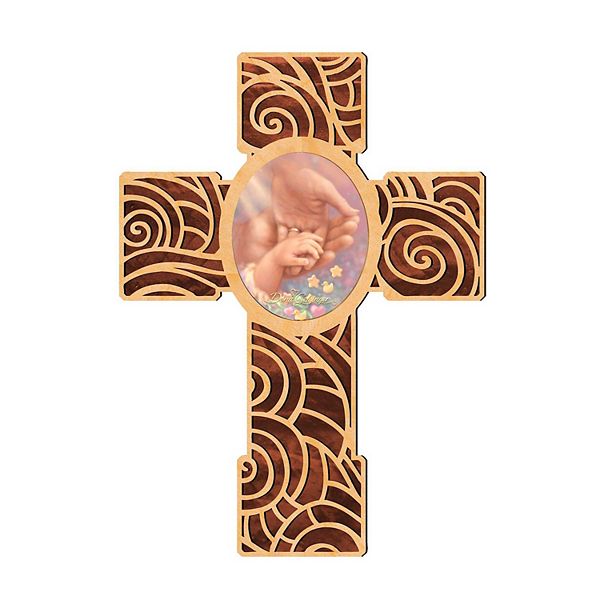 G.Debrekht Baby Blessing Modern Wooden Cross by D. Gelsinger Inspirational Icon Decor - 88284-DG G.DeBrekht