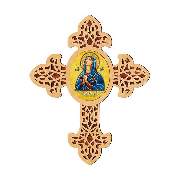 G.Debrekht Mary Magdalene Pointy Wooden Cross by Museum Icons Inspirational Icon Decor - 88314 G.DeBrekht