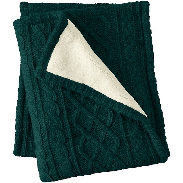 Lands' End Cable Knit Throw Blanket Lands' End