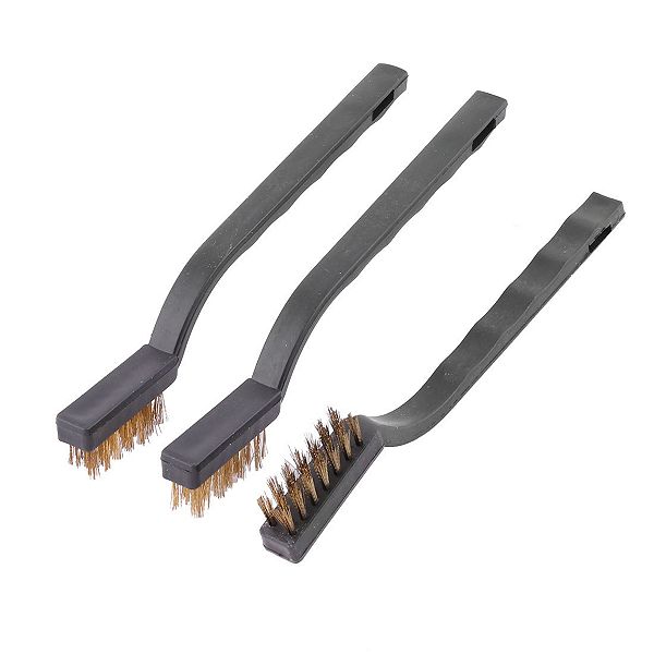 Household Plastic Handle Metal Wire Bristle Cleaning Brush Tool Black 3 Pcs Unique Bargains