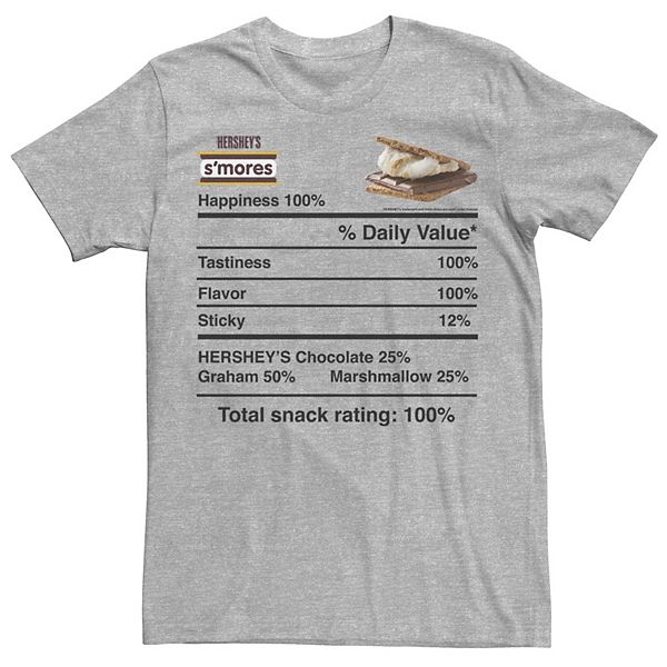 Men's Hershey's S'mores Nutritonal Facts Graphic Tee Hershey's