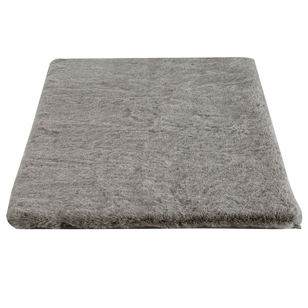 Home Complete Faux Fur Bath Mat Home Complete