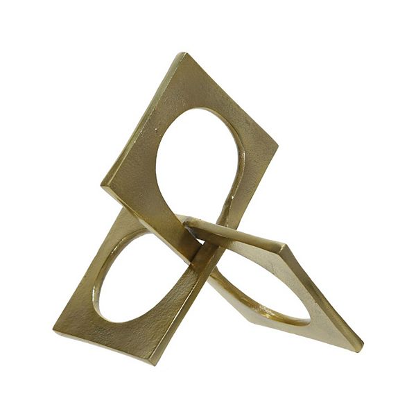 9" Gold Geometric Linked Square Decor Kingston Living