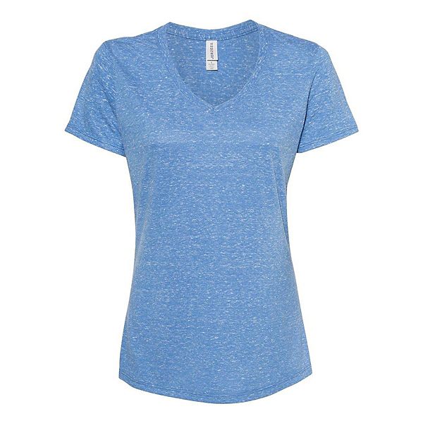 Женская Футболка JERZEES Jerzees Women´s Snow Heather Jersey V-neck T-shirt JERZEES