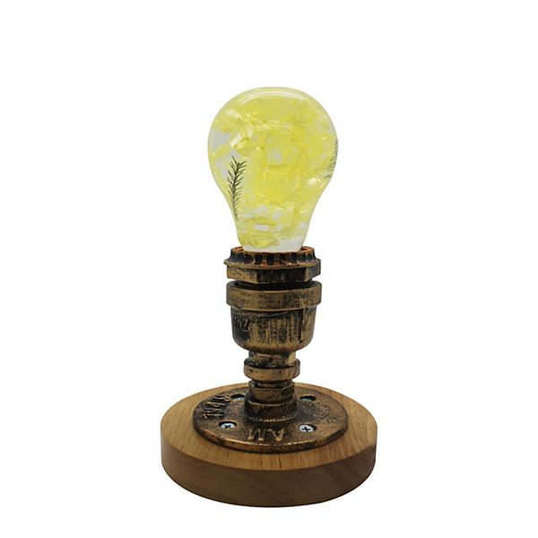 EP LIGHT 6.3" Yellow Hydrangea Vintage Lamp EP Light