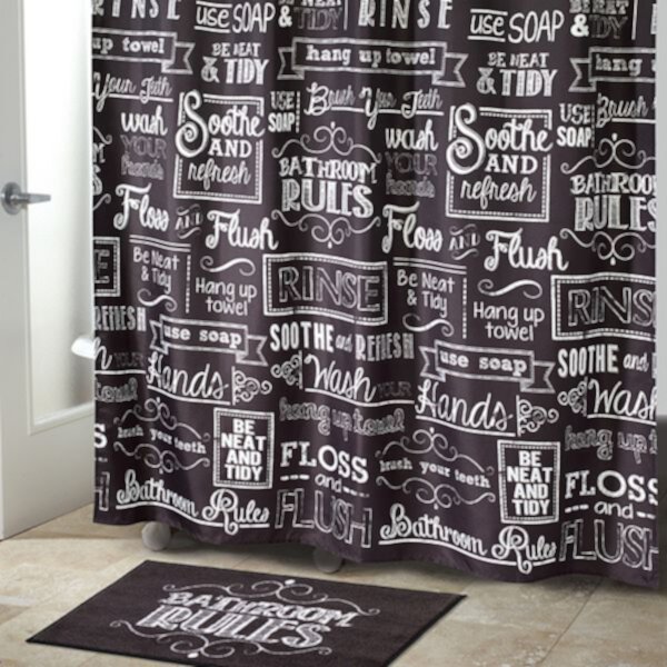 Chalk It Up Fabric Shower Curtain Avanti