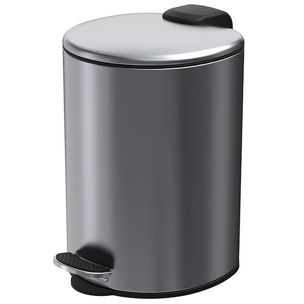 1.8 5Gal./7 Liter Semi Round Mirror Step-on Trash Can for Bathroom and Office Mega Casa