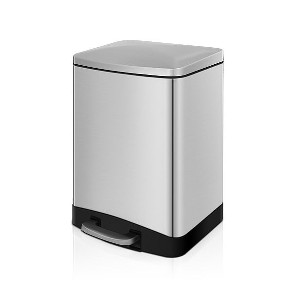 3.2 Gal./12 Liter Stainless Steel Rectangular Step-on Trash Can for Bathroom and Office Mega Casa