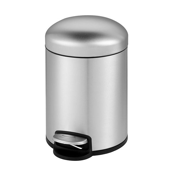 1.32 Gal./5 Liter Stainless Steel Round Step-on Trash Can for Bathroom and Office Mega Casa