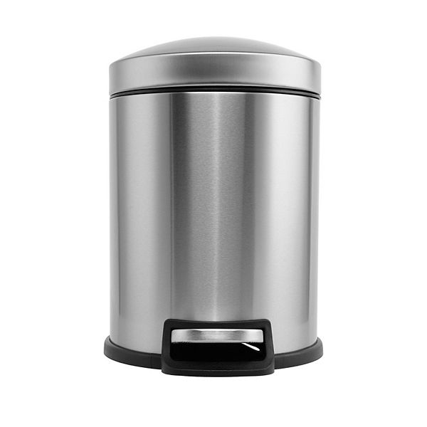 1.32 Gal./3 Liter Stainless Steel Round Step-on Trash Can for Bathroom and Office Mega Casa