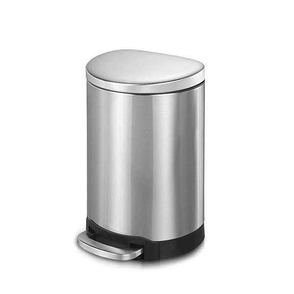 3.2 Gal./12 Liter Stainless Steel Semi-round Step-on Trash Can for Bathroom and Office Mega Casa