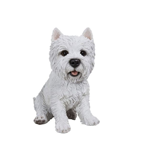 12" White and Black Sitting Terrier Dog Figurine Statue Hi-Line Gifts