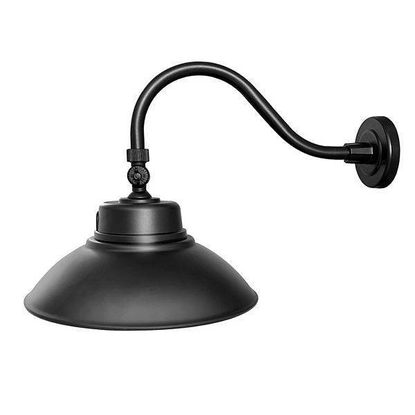 3800LM 42W Integrated LED Black Outdoor Gooseneck Barn Light Wall Sconce Dusk to Dawn Cedar Hill