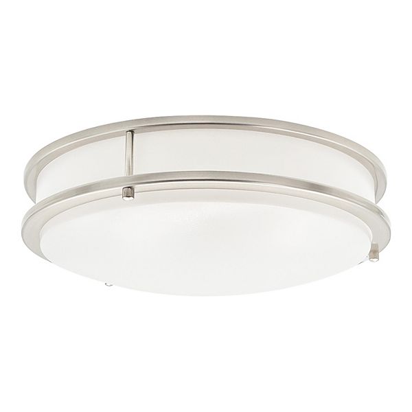 14" 2-R LED Flush Mount,  Brushed Nickel, 20W,5CCT,DOB Deisgn Cedar Hill