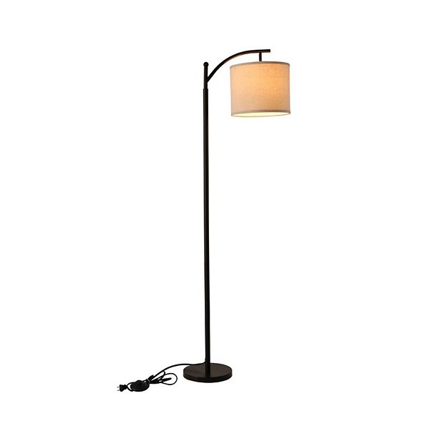 62" Modern Arched Floor Lamp with Beige Linen lamp Shade Cedar Hill