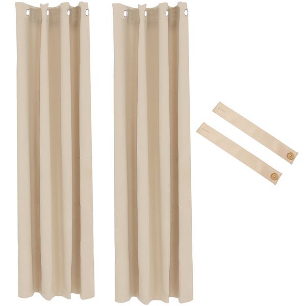 Sunnydaze Room Darkening Curtain Panel - Beige - 52 in x 84 in - Set of 2 Sunnydaze Decor