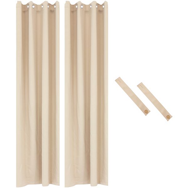 Sunnydaze Room Darkening Curtain Panel - Beige - 52 in x 120 in - Set of 2 Sunnydaze Decor