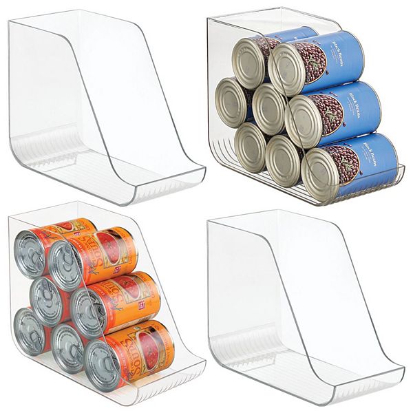 mDesign 10.98" x 5.44" x 8.41" Plastic Can Organizer Bin For Kitchen and Fridge Storage, 4 Pack MDesign