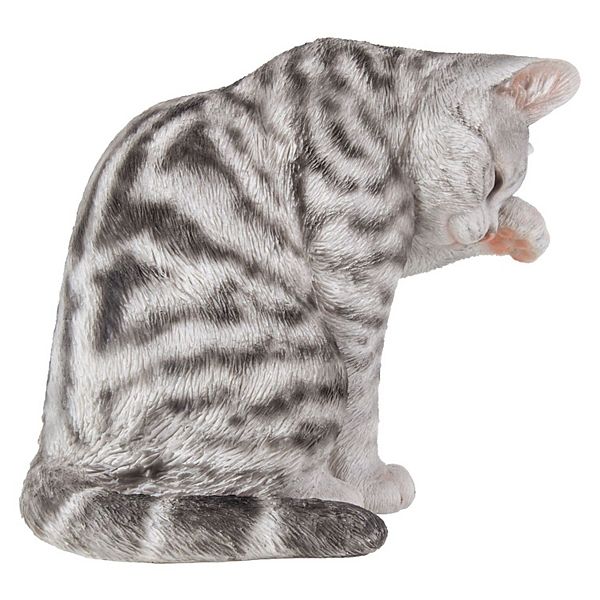 10.25" Gray and White Tabby Cat Outdoor Figurine Statue Hi-Line Gifts