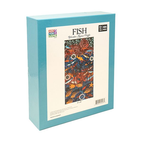 AREYOUGAMECOM 404-Piece Fish Wooden Jigsaw Puzzle Areyougame