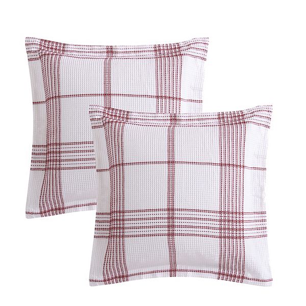 Levtex Home Peppermint Plaid 2-Piece Euro Sham Set Levtex