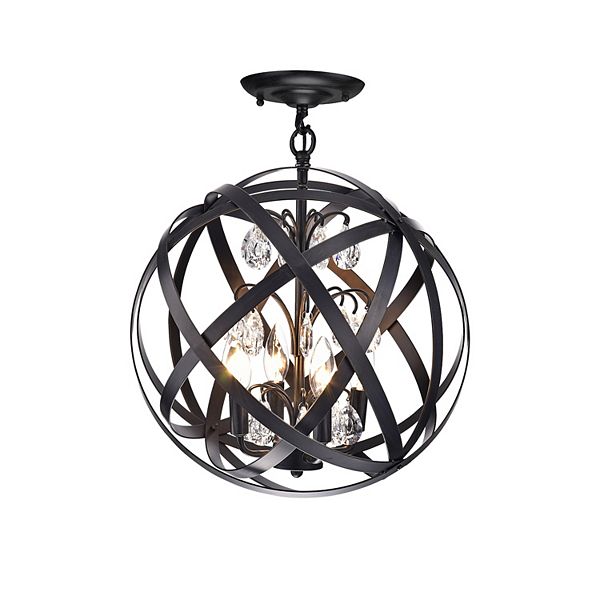 Greenville Signature Semi-Flush 4-Light Globe Chandelier for Dining/Living Room, Bedroom, Entryway Greenville Signature