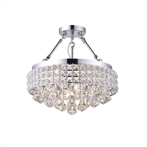 Greenville Signature 4-Light Chandelier Style Drum Semi Flush Mount for Dining/Living Room, Bedroom, Office Greenville Signature