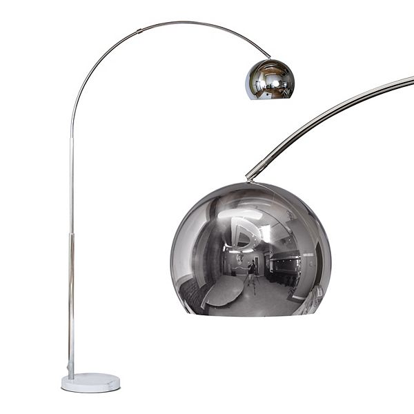 Brightech Olivia 75" Led Contemporary Arc Floor Lamp With Marble Base Brightech