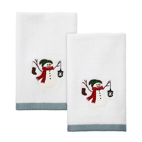 Avanti Snowman Park Fingertip Towel 2-piece Set Avanti