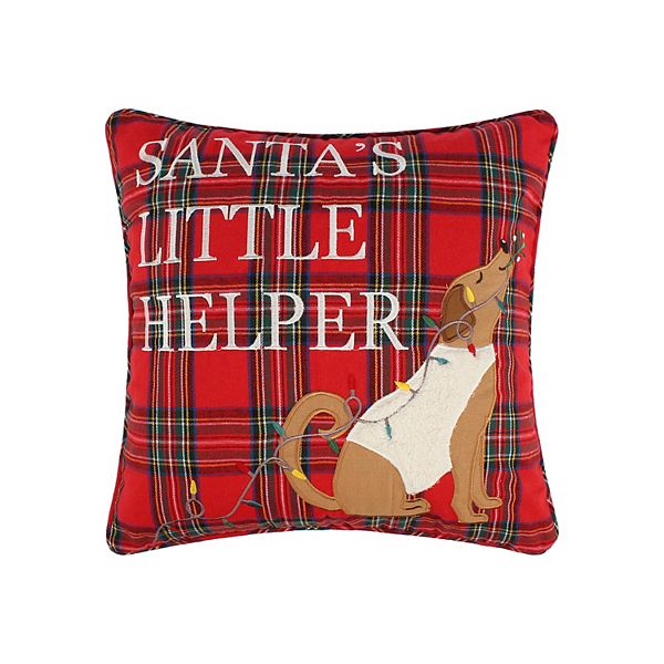 Levtex Home Jingle Paws Santa's Little Helper Holiday Dog Throw Pillow Levtex