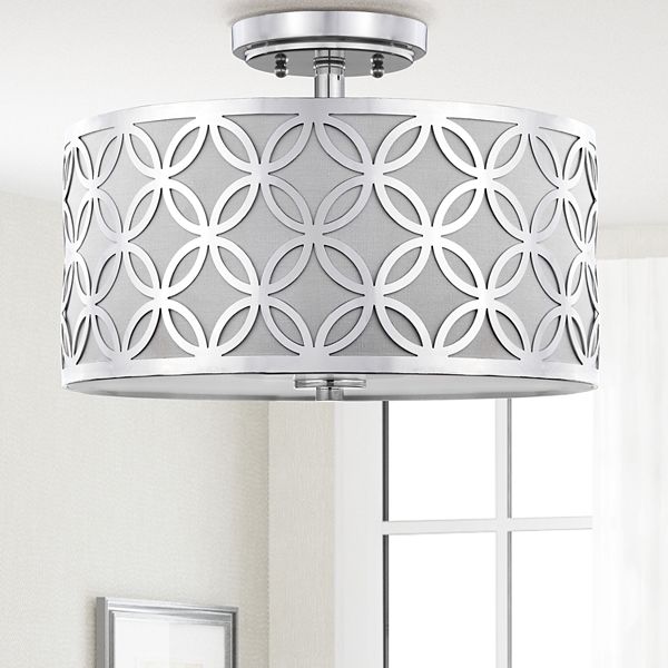 Safavieh Cecily Leaf Trellis Dia Chrome Flush Mount Light Safavieh