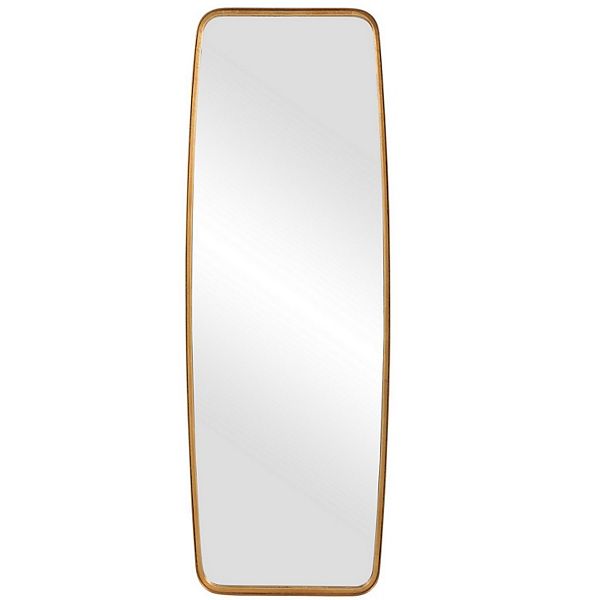 60 Inch Full Length Metal Frame Contemporary Mirror, Gold Benzara