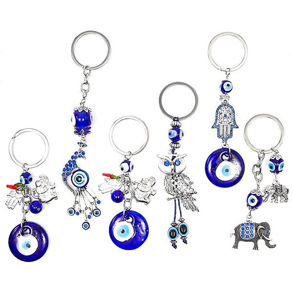 Брелок с карабином Juvale Hamsa Evil Eye Amulet, 6 штук, Темно-синий Juvale