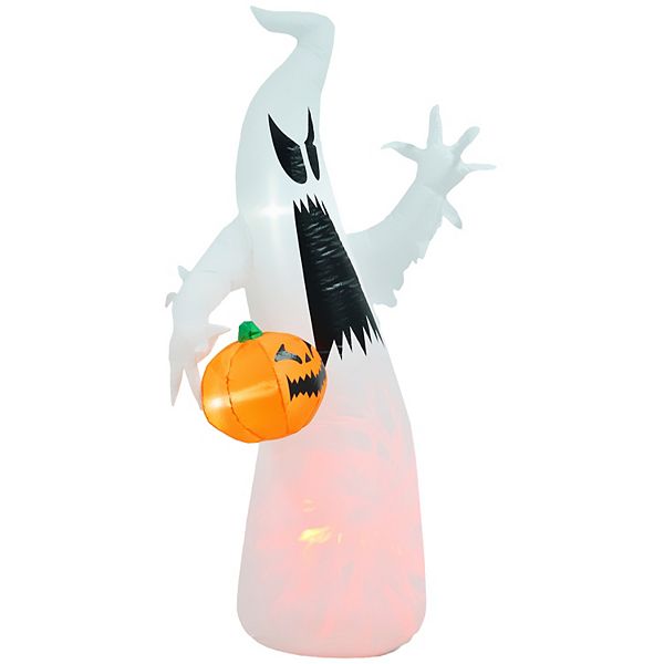 Homcom 5.9' Halloween Inflatable Decoration Ghost W/ Pumpkin HomCom