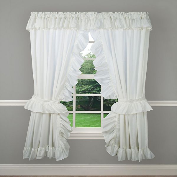 Ruffled Priscilla 2-Piece All Season High Quality Window Curtain Panel Pair with ties Ellis Curtain