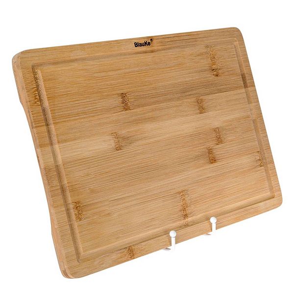 Wood Cutting Board for Kitchen - Wooden Serving Tray - Wooden Chopping Board with Groove and Handles Blauke