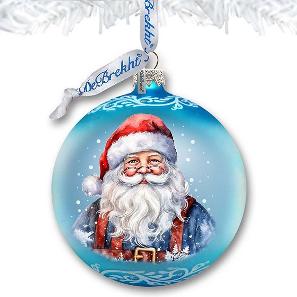 Santa's Magical Presence Ball Glass Christmas Ornament by G. Debrekht - Christmas Santa Snowman Decor - 73375 G.DeBrekht