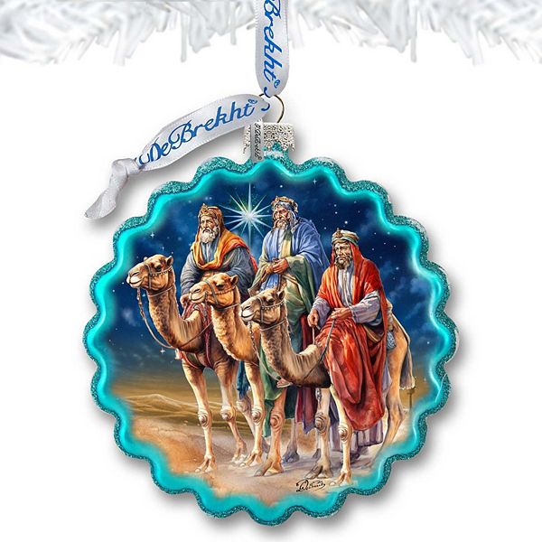 Three Kings Wreath Glass Ornament by G. Debrekht - Nativity Holiday Decor - 759-046 G.DeBrekht