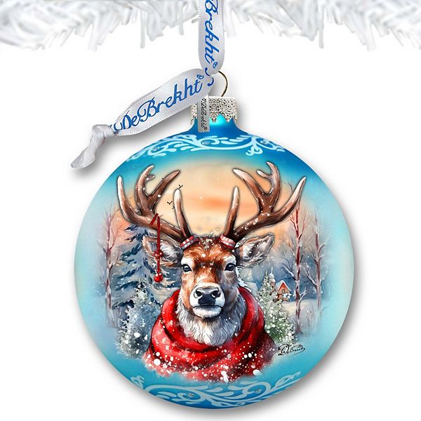 Christmas Mood Wreath Glass Christmas Ornament by G. Debrekht - Wildlife Holiday Decor - 759-048 G.DeBrekht