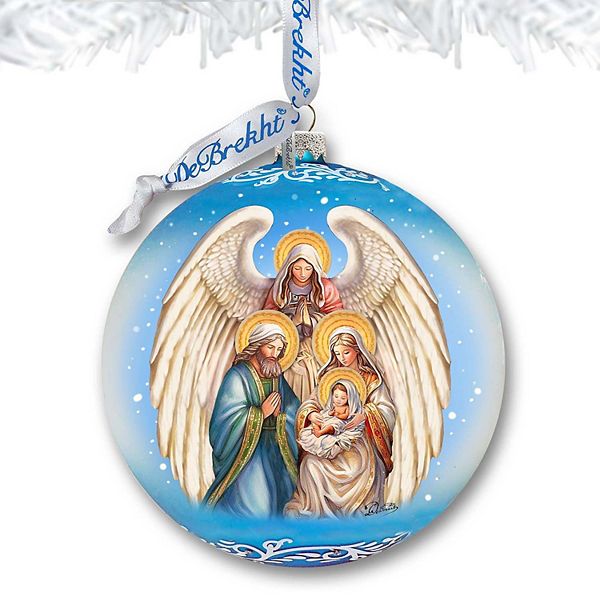 Angel's Divine Presence Nativity Lg Glass Ornament by G. Debrekht - Nativity Holiday Décor G.DeBrekht