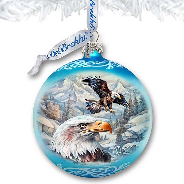 The Land of the Free - American Eagle Glass Christmas Ornament by G. Debrekht - Christmas Decor - 73387 G.DeBrekht