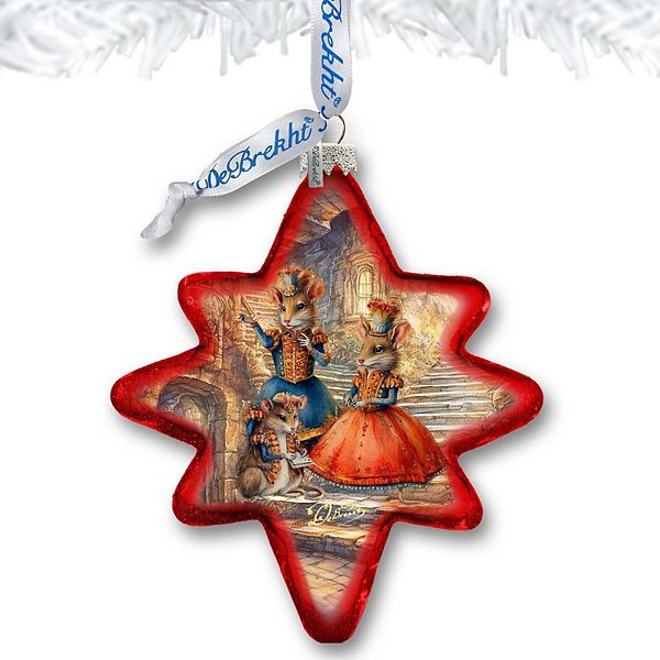 Nutcracker Ballet Scene Star Glass Christmas Ornament by G. Debrekht - Christmas Decor - 755-049 G.DeBrekht