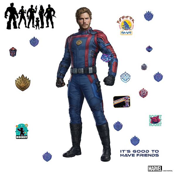 RoomMates Guardians of the Galaxy 3 Star-Lord Quill Giant Peel and Stick Wall Decals RoomMates