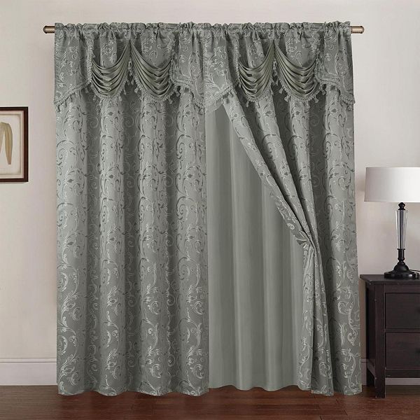 Franklin 2 Pack Double Panel Sheer Drapes Floral Pattern For Elegant Decor RT Design