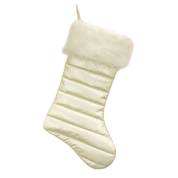 National Tree Company HGTV Puffy Coat Stocking with Faux Fur Cuff National Tree Company