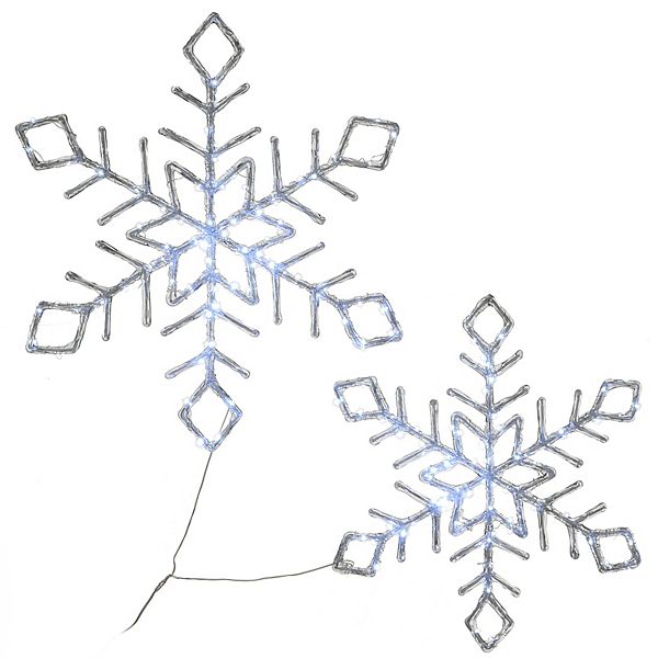 National Tree Company 20" & 24" LED Ice Crystal Snowflake Outdoor Decor National Tree Company